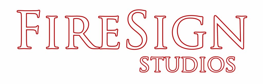 Firesign studios burgandy white logo