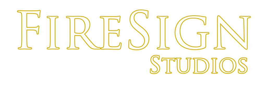 Firesign studios gold white logo